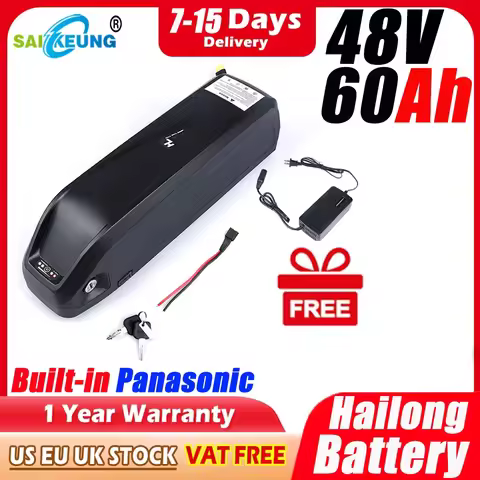 Hailong 48v Battery E Bike Akku 30ah 50ah 60ah Lithium Battery 13s5p 52v Electric Bicycle Ncr18650b 