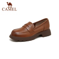 Cameljeans รองเท้าผู้หญิง,รองเท้าแบบย้อนยุคหนังสไตล์อังกฤษลำลองพื้นหนา Sepatu Pantofel Kulit เล็ก