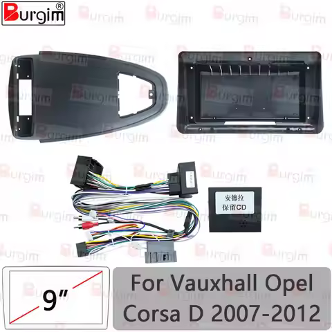 Car Radio Frame Fascias For Opel Corsa D Vauxhall Corsa D 2007-2012 9 inch 2DIN Stereo Panel Harness