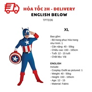 Bộ Trang Phục Hóa Trang Marvel Captain America Cho Bé Trai - Marvel Captain America Cosplay Costume 