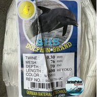030MM X 76MM (3" Inch) X 70MD X 600ML Pukat Jaring Ikan/ Mata Tegak / Isi Kosong / Warna Putih /  Th