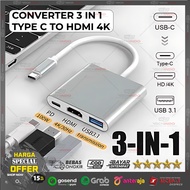 USB C Dock 3in1 HDMI 4K USB 3.0 Adapter for Laptop MacBook Windows