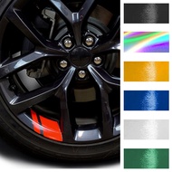 Car Sticker Reflective Car Wheel Rim Vinyl Warning Stickers Hash Mark Stripe Racing Wheel Hub Decals for Size 16" - 21"