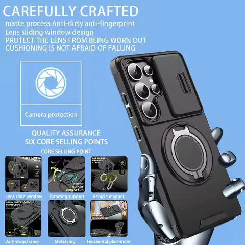 For Samsung Galaxy S25 Ultra 5G Case Magnetic Holder Ring Phone Case For Samsung S25 + Plus S 25 Ult