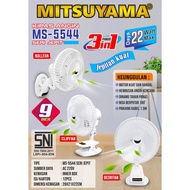 3in1 9 inch CLAMP FAN CAN BE CLIPED, WALL, TABLE FAN 9inch MS-5544 22 WATT MITSUYAMA/ new fan