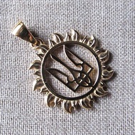 Ukraine trident in the sun necklace pendant,ukrainian emblem tryzub,tryzub charm
