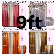 dhalia satin 9feet (108 inches) ring curtain katminmin 3in1 and per pc