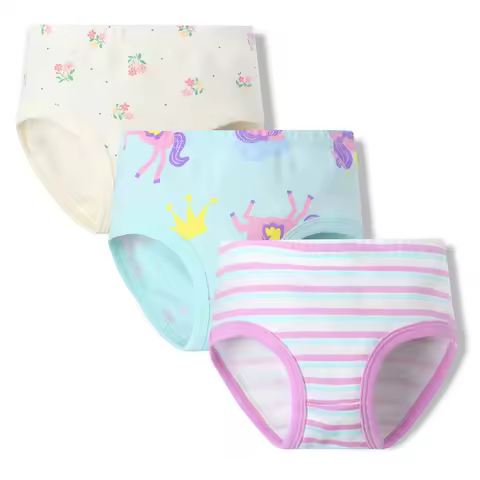 Cartoon Girls Panties 2-7Y Cotton Student Kids Underwear Teen Panties Young Puberty Girls Underpant 