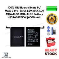 100% ORI Huawei Mate 9 / Mate 9 Pro Battery HB396689ECW (4000mAh) MHA-L29 MHA-L09 MHA-TL00 MHA-AL00 