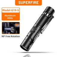 SUPERFIRE G19-S LED Head Flashlight USB C Rechargeable 90° Adjustable Headlight with Indicator Magne