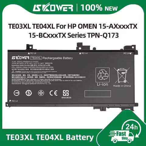 SKOWER TE03XL TE04XL Laptop Battery For HP Pavilion Omen 15-BC200 15-AX200 905277-855 TPN-Q193 15-AX
