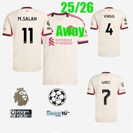 The Reds Mohamed Salah Darwin Nunez 25/26 LiVerPools Away Soccer Jersey Dominik Szoboszlai Andy Robe