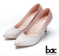 bac婚紗高跟鞋 禮服鞋 婚鞋 鑽石鞋 閃耀雙色漸層高跟鞋 銀色粉紅色