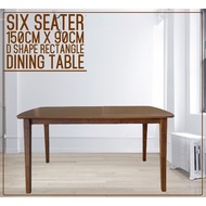 Ready Stock D Shape 6 Seater dining table (5 feet)150cm x 90cm without chair Meja makan besar Model: