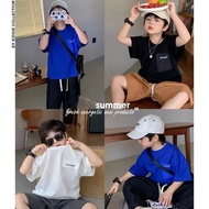 KIDS FASHION Korean Style Solid Color Pocket Short Sleeve Top-BC250