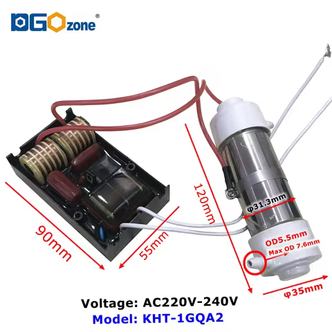 1G/H Quartz Tube Ozone Generator for Air and Water Purifying SPA Ozonizer Sterilize O3 Reactor Ozoni