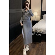 Sweatshirt & Half-Length Skirt Set - Stylish Leisure Wear for Women | Spring/Autumn