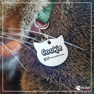 Custom Name PLASTIC Pet Pendant Engraving One Side Tag ID Loket Nama Kucing Cat Dog Personalize