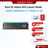 Ram Adata Lancer Blade Black RGB 16GB (1x16GB) DDR5 6000Mhz CL36 -P/N: AX5U6000C3616G-SLABRBK - BH5Y