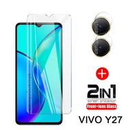 2IN1 For VIVO Y17s VIVO Y27 tempered Glass Screen Protectors + camera Camera lens film Y02 Y02S Y11 