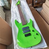 Green 7 Strings Electric Guitar Basswood Body&Rosewood Fretboard Black Hardware Fixed Bridge BJ510