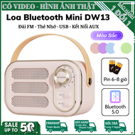 Loa Bluetooth Mini DW13 Vintage Retro - Âm thanh 3D Bluetooth 5.0 Hỗ trợ kết nốt USB AUX và thẻ nhớ