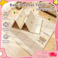 Tebal 2cm XPE Baby Play Mat 180x200cm Lipatbilit Anti-Slip Carpet Baby Playmat Floor Crawling Mat