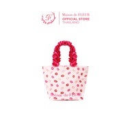 Maison De FLEUR - XOXO Collection Frill Handle Tote Bag [Limited Edition] กระเป๋าถือพิมพ์ลายจุ๊บสุดน