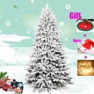 Ready stock 4/5/6/7 ft White Christmas tree PE high-end falling snow tree package encrypted branch w