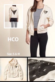 HOLLISTER HCO 奶油白連帽外套(m)/正美國代購/現貨/全新