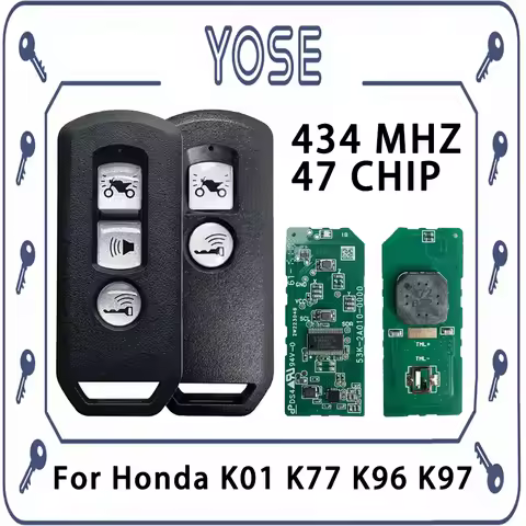 YOSE ID47 Chip 433MHz Remote Control Card Key For Honda Motorcycle Scooter K01 K77 K96 K97 K35V3 ADV