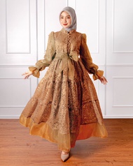 Gamis Organza / Gamis Dress Moana Brukat Mix Organza