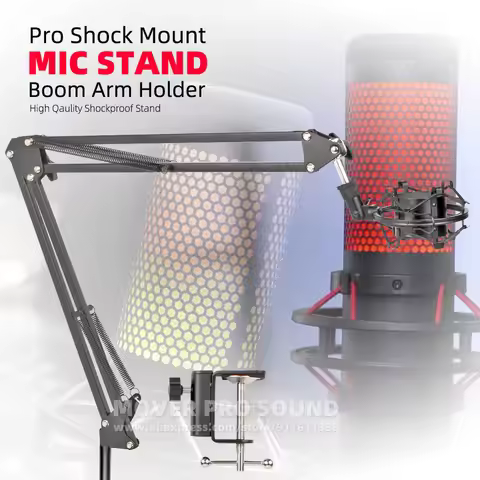 For Kingston HyperX Hyper X Quadcast S Desktop Microphone Stand Shock Mount Mic Boom Arm Table Suspe