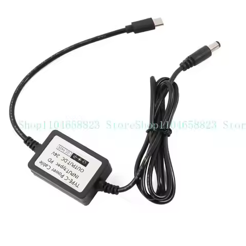 USB TypeC 20V to DC24V 5.5x2.1mm Power Cable 12V 15V 20V In 24V Out for 24V Cameras and Speaker Led 