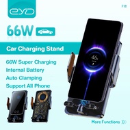 EYD F18 Wireless Charger Car Phone Holder 66W Super Fast Magnetic Bottom Charging 360° Rotation Buil