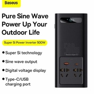 Baseus 500W Car Inverter Dc 12V To Ac 220V Psw Auto Power Type C Fast