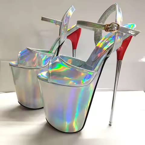 SDTRFT 19cm Thin High Heels Platform Sandals 7.5 Inches Buckle Shoes Woman Pumps SUMMER Peep Toe Bri