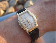 30年代古董寶路華Bulova art deco 10K包金 手上鍊機械錶