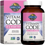 Garden of Life Multivitamin for Women 50 & Over, Vitamin Code Women 50 & Wiser Multi - 120 Capsules,