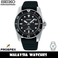 Seiko Prospex SNE573P1 Solar Power Diver's 200M Sapphire Crystal Glass Silver-Tone Stainless Steel Case Black Silicone Strap Men's Watch