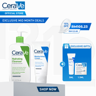 CeraVe Hydration Heroes On The Go | Moisturising Cream 177ml & Hydrating Cleanser 236ml