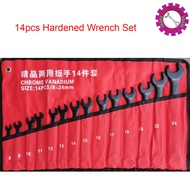 [READY STOCKS] 14PCS BLACK WRENCH SET/ COMBINATION SPANNER SET/ COMMON RING WRENCH SET/ COMMON RING 
