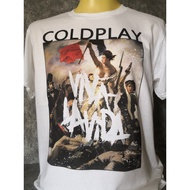เสื้อวงนำเข้า Coldplay Viva La Vida Britpop Oasis Blur Pulp Shed Seven Stereophonics Arctic Monkeys Style Vintage T-Shir เกรด ไซส์
