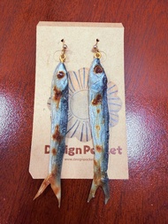 ❤️ 🇯🇵 日本製純手工 搞鬼手作日本鰹魚乾 小魚乾  咸魚 趣味耳環