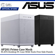 ASUS AP201 PRIME CASE MESH M-ATX DESKTOP PC CASING / CASE WITH QUASI-FILTER MESH PANELS - MATX - BLA