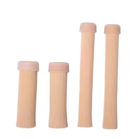 4PCS Silicone Pain Relief Toe Tube Separator Gel Foot Finger Protector Fabric Bunion Corrector Corn 