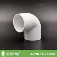 32mm Elbow Joint PVC For Hydroponics Pipe End Cap