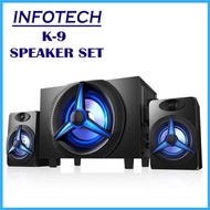 INFOTECH SADA K9 Power Stereo Computer Speakers BluetoothUSB DiskTF with Colorful LED