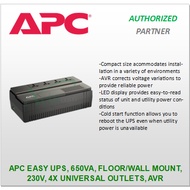APC Easy UPS, 650VA, Floor/Wall Mount, 230V, 4x Universal outlets, AVR