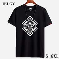 IELGY【S-6XL】CottonIELGY 【S-6XL】Men's short-sleeved t-shirt summer new loose trend round neck half-sleeved  shirt anchor large size